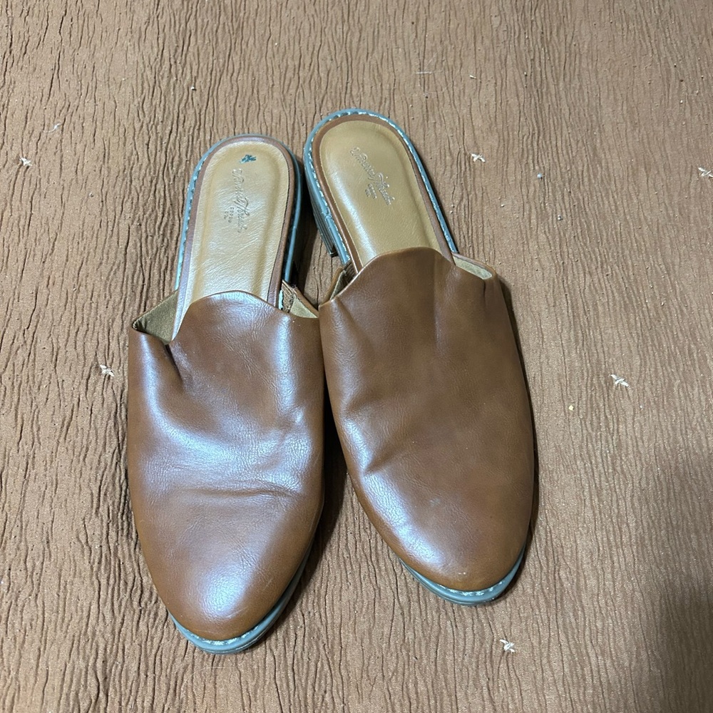 Brown Leather Women's Mules